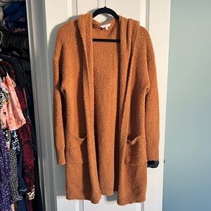 Cozy Hooded Brown Orange Sweater